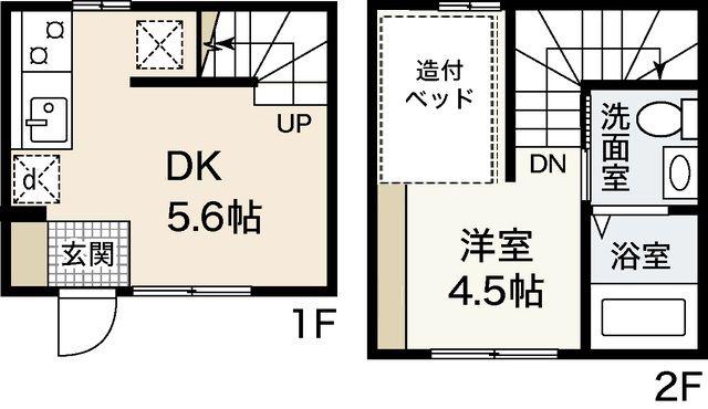 メゾネットSHOZOKU(1DK/1階)の間取り写真