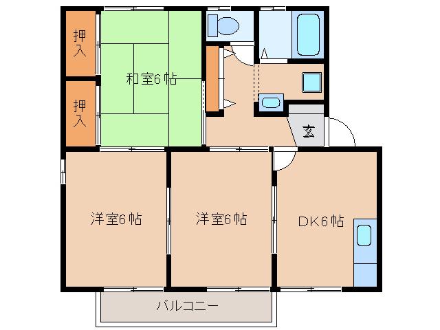 プレヤデスハイツ(3DK/1階)の間取り写真