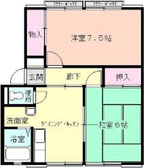 ベルプラザ(2DK/1階)の間取り写真