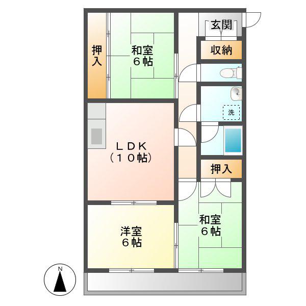 アビタシオンOHNO(3LDK/4階)の間取り写真