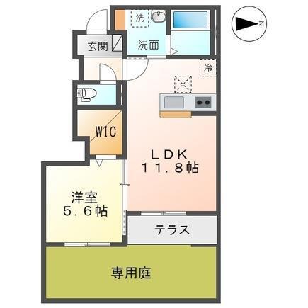 トラセンタ(1LDK/1階)の間取り写真