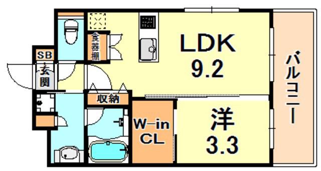 アーバネックス神戸六甲(1LDK/2階)の間取り写真