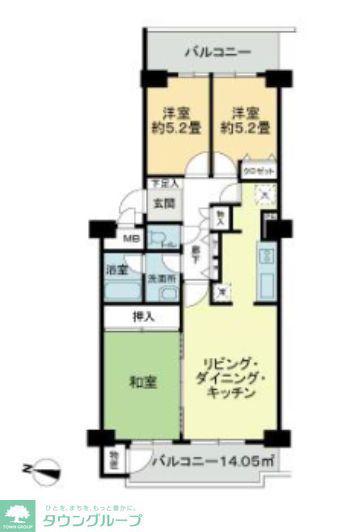 藤和すずかけ台ハイタウン(3LDK/10階)の間取り写真