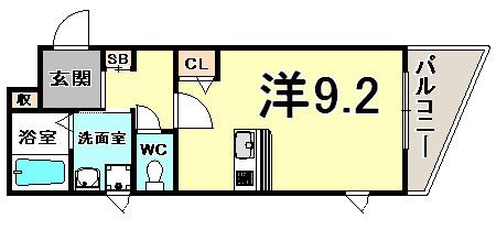プレサンス神戸駅前グランツ(1K/2階)の間取り写真