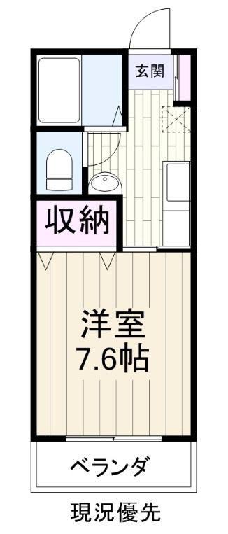 コンフォルトC(1K/1階)の間取り写真