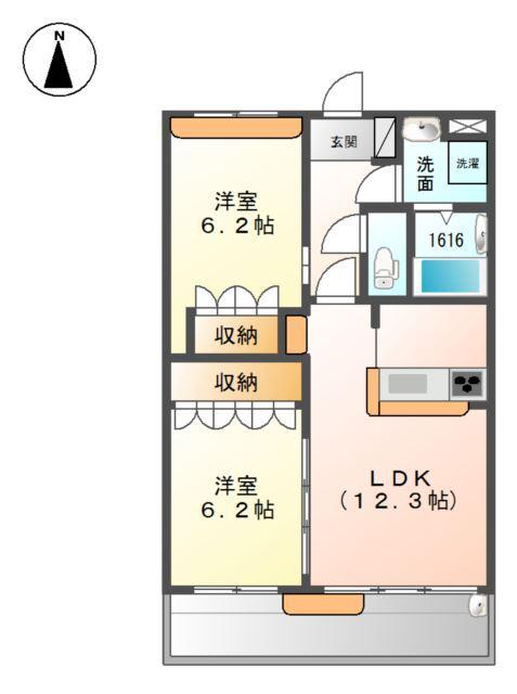 BRAVOURE(2LDK/3階)の間取り写真