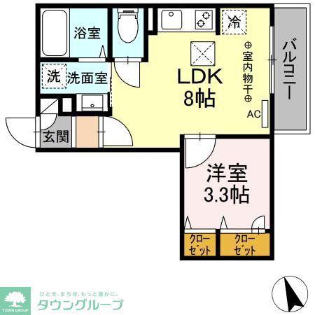 BRIGHTSII(1LDK/3階)の間取り写真