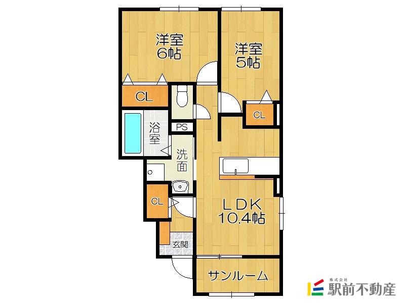 ルミナス サードI(2LDK/1階)の間取り写真