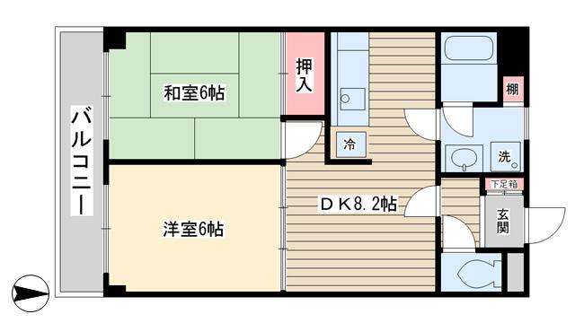 メルシー光洋(2DK/3階)の間取り写真