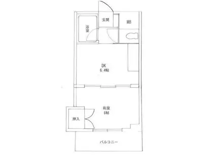 清水ビル(1DK/5階)の間取り写真