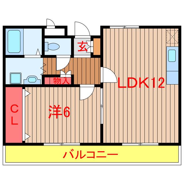コーポアツミ(1LDK/1階)の間取り写真