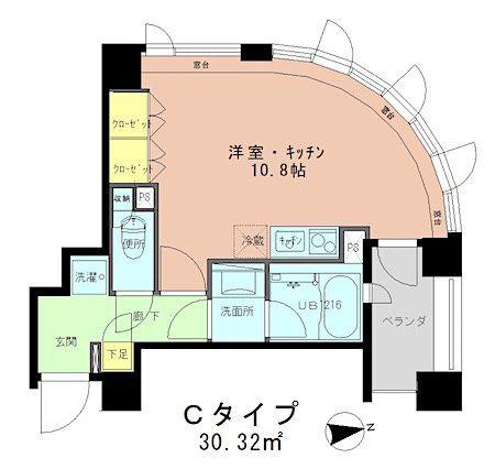 ラフィネジュ学芸大学(ワンルーム/4階)の間取り写真