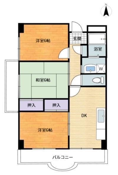 サンライフタウン古市(3DK/4階)の間取り写真