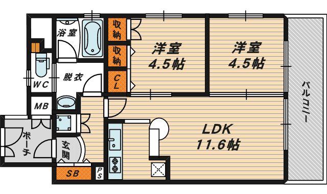 エステムコート京橋セレブⅠポーラスター(1SLDK/9階)の間取り写真