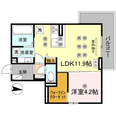 クランツ泉町(1LDK/3階)の間取り写真