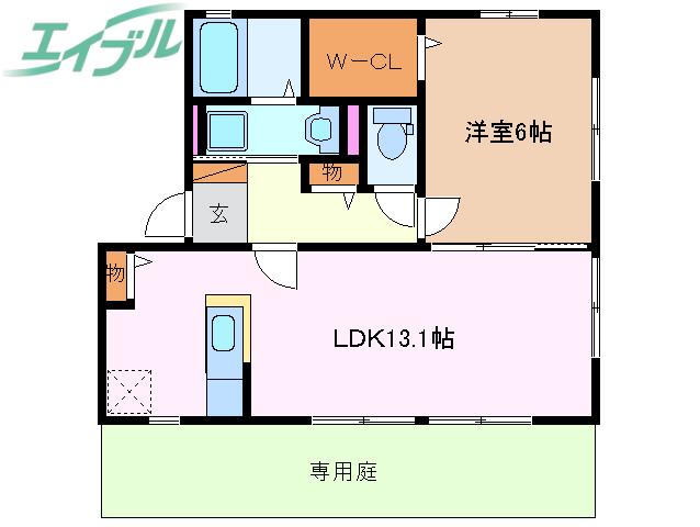 エスペランサときわ(1LDK/1階)の間取り写真