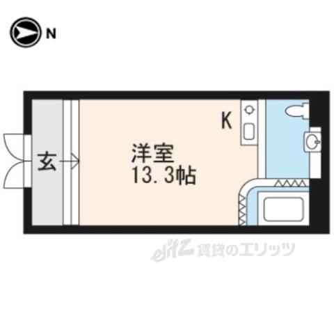 CASA DEL ARTE(1K/1階)の間取り写真