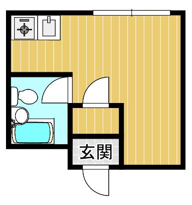 大宝島之内ロイヤルハイツ(ワンルーム/4階)の間取り写真