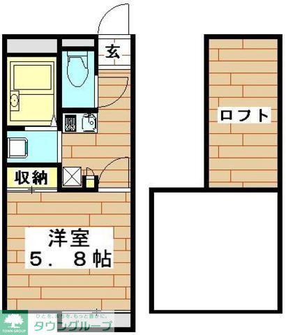 レオパレスグリーンヒル(1K/2階)の間取り写真
