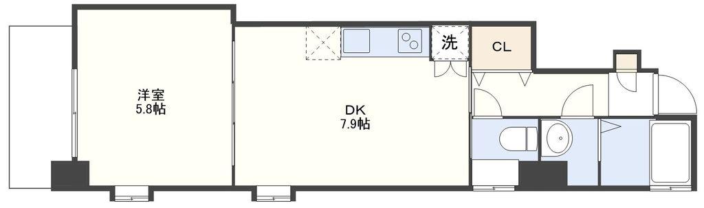 AVVIATO(1DK/4階)の間取り写真