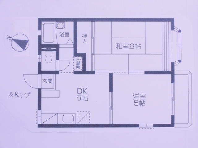 シックスクルーズ(2DK/2階)の間取り写真