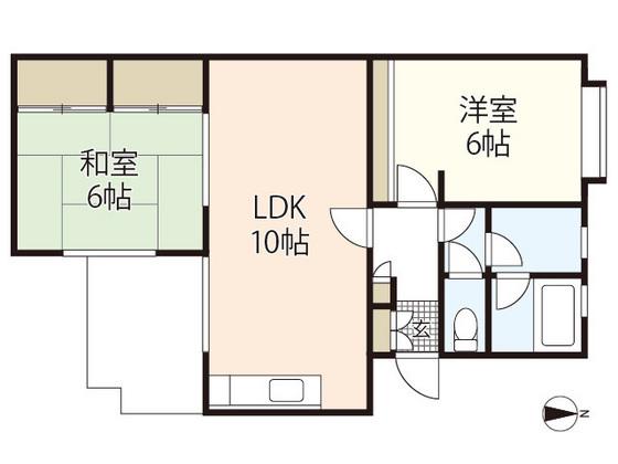 フェリスII(2LDK/2階)の間取り写真