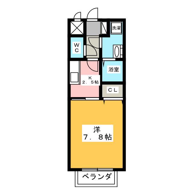 ツァール アインス(1K/1階)の間取り写真