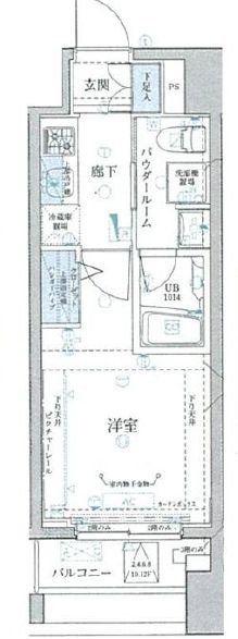 メインステージ平和島II(1K/9階)の間取り写真