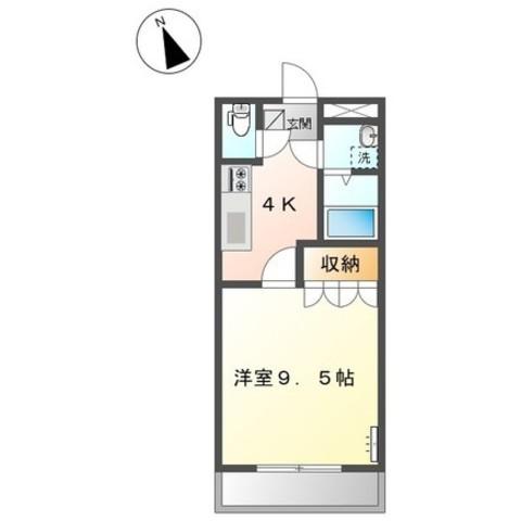 エタニティ古国府(1K/2階)の間取り写真
