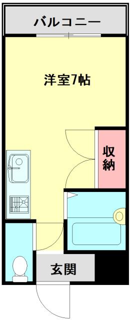 ペルセンプレ(ワンルーム/2階)の間取り写真