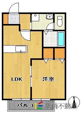 アーバンヒルズIII(1LDK/2階)の間取り写真
