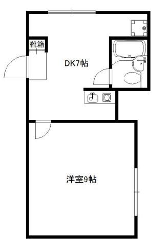 ビラ高輪(1DK/2階)の間取り写真