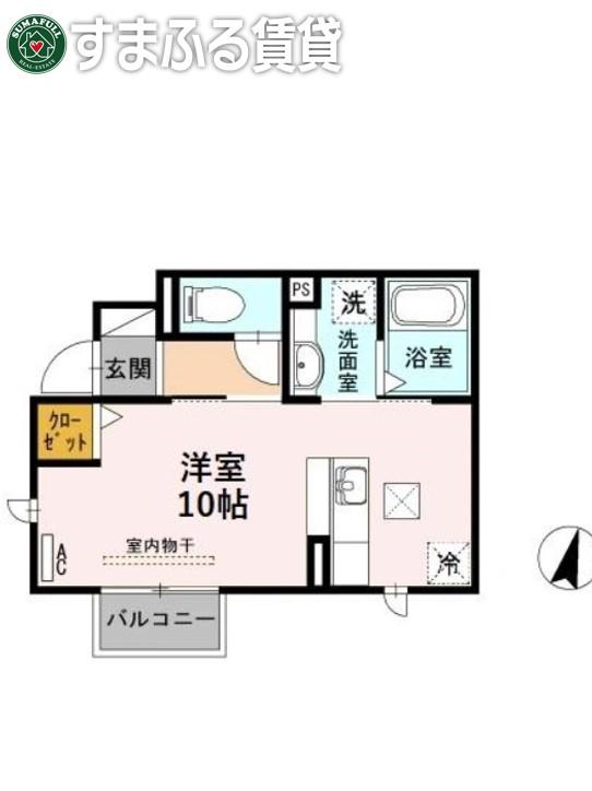 アルヴィータ上地(ワンルーム/1階)の間取り写真