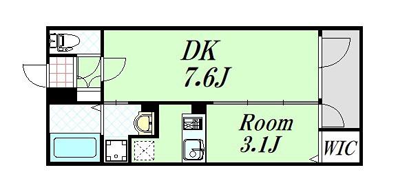 ファーストフィオーレ心斎橋イースト(1DK/6階)の間取り写真