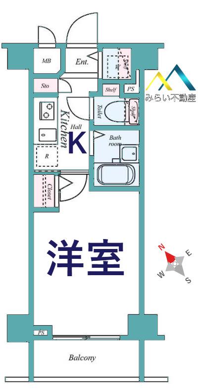 フェニックス新横濱エオール(1K/3階)の間取り写真