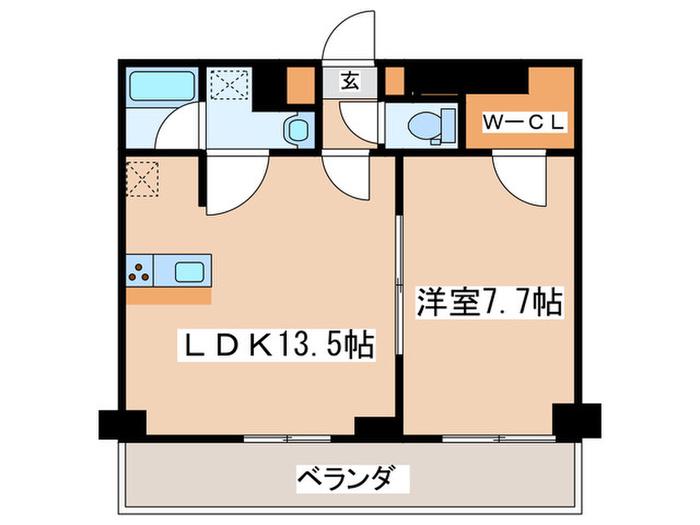 プレディアスタイル横濱沢渡(1LDK/2階)の間取り写真