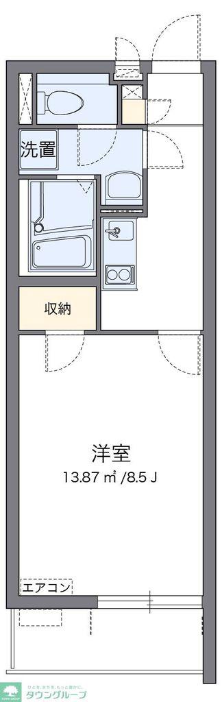 クレイノアイリス鶴ヶ峰(1K/3階)の間取り写真