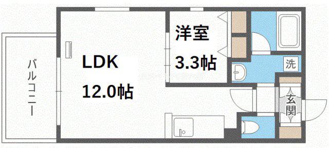 アーバネックス西長堀(1LDK/9階)の間取り写真