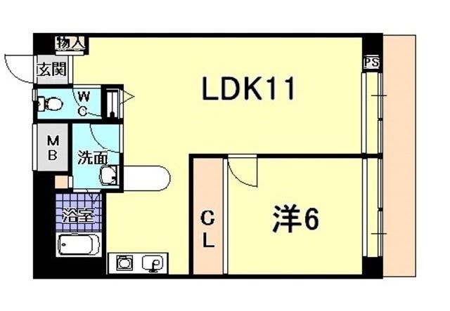 イーストコート2番街(1LDK/11階)の間取り写真