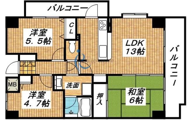 藤和ハイタウン平野駅前(3LDK/2階)の間取り写真