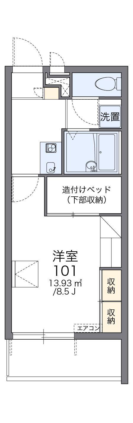 レオパレス雅風(1K/1階)の間取り写真