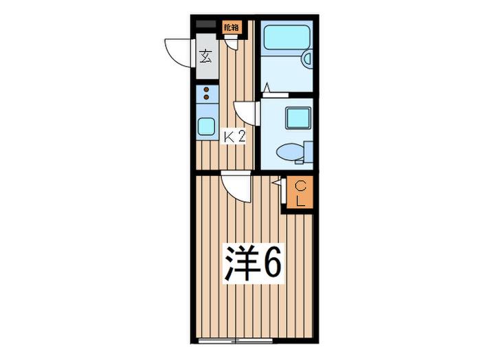 キートス踊場(1K/1階)の間取り写真
