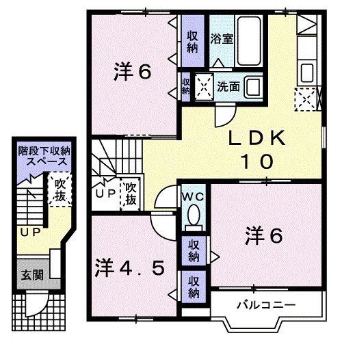 サンライズ21(3LDK/2階)の間取り写真