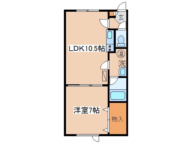 ＪＲ根室本線 釧路駅 徒歩11分 2階建 築21年(1LDK/1階)の間取り写真
