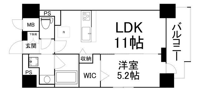 セレーナ・コンフォルト天神橋(1LDK/3階)の間取り写真