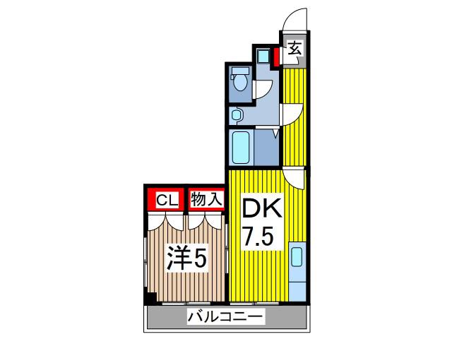 PLAZA・DE・L(1DK/2階)の間取り写真