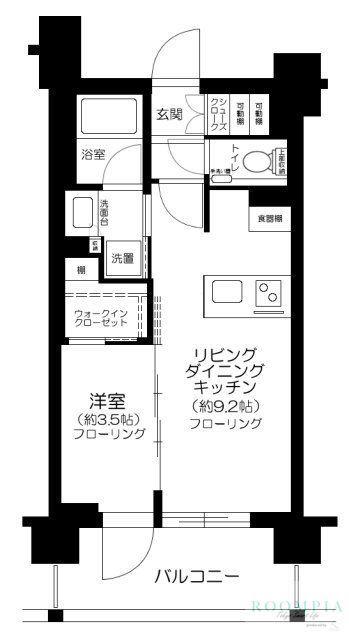 クリオラベルヴィ市ヶ谷(1LDK/4階)の間取り写真