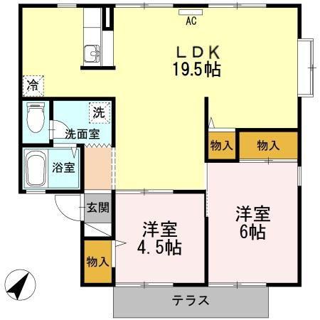 パラシオン115(2LDK/1階)の間取り写真