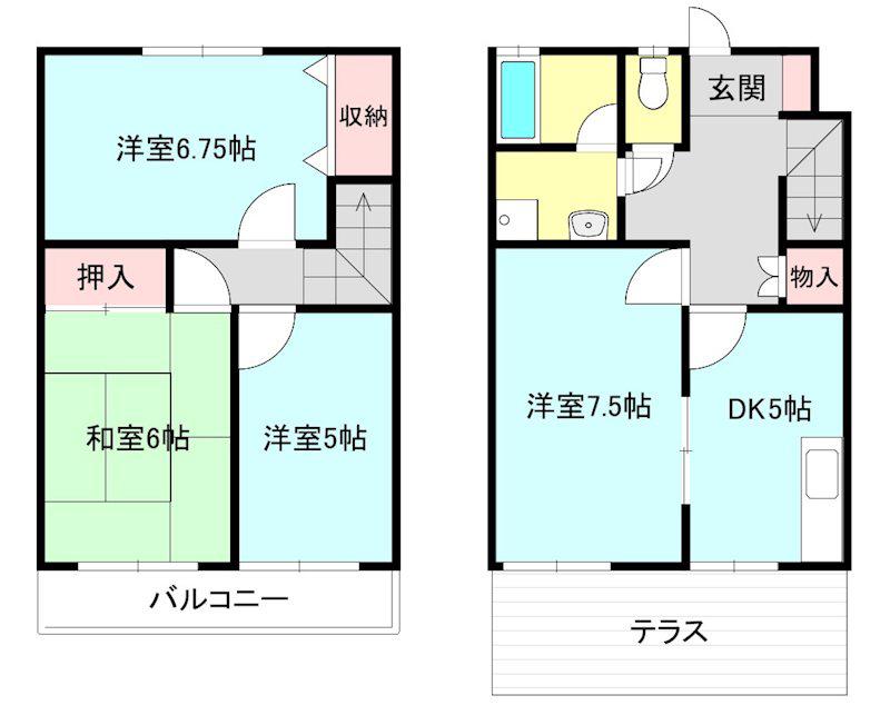 ウイング森井A(4K/1階)の間取り写真
