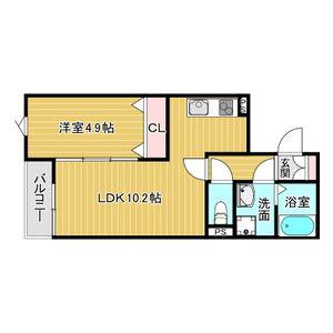 RIEMON蛍池(1LDK/1階)の間取り写真